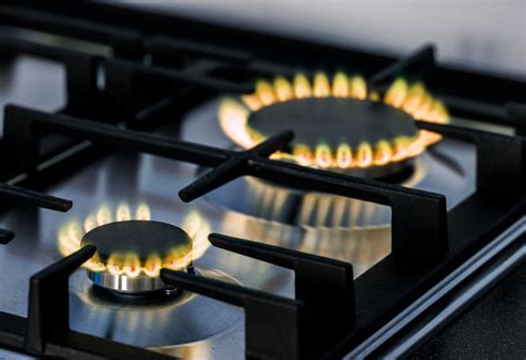 orange flame gas hob